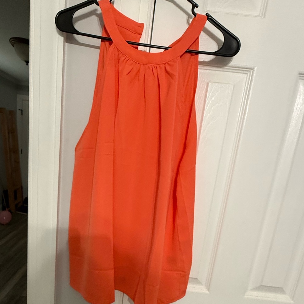 SHEIN Bright Orange Sleeveless Blouse